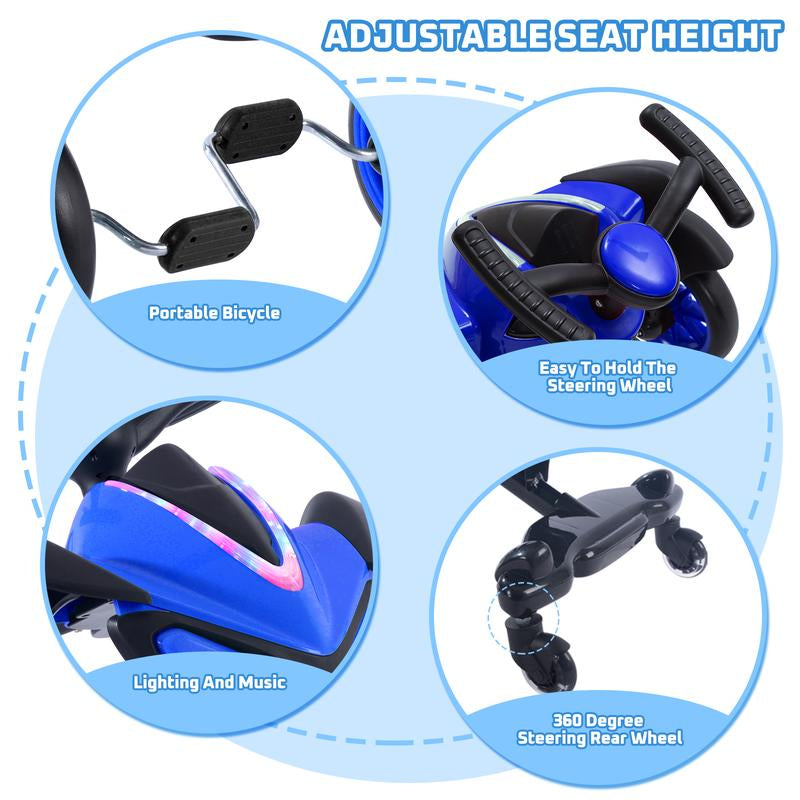 2-In-1 Kids Drift Bike - Crazy Drift Cart for Toddlers and 3-5 Years Old Kids