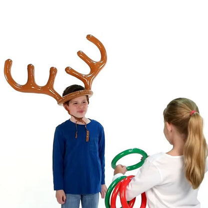 Inflatable Reindeer Antler Hat Ring Toss Game Kids Gift Christmas Family Game Toys Navidad Natal New Year Xmas Decor Noel 2023