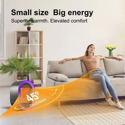 Portable Electric Heater Fan 2 Speed Energy Efficient Indoor Heater with Overheating and Tip over Safety for Office and Home Use