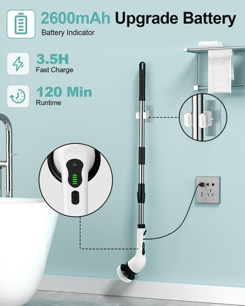 Electric Spin Scrubber for Cleaning Cordless Power Portable Rechargeable
