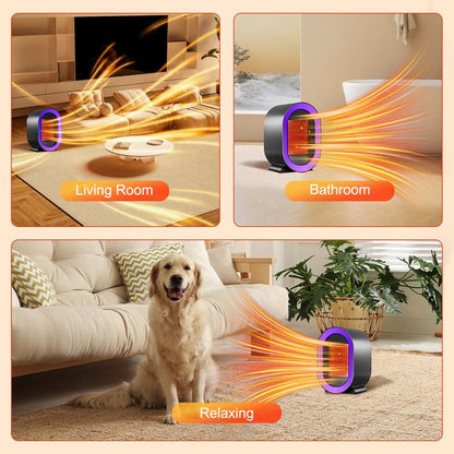 Portable Electric Heater Fan 2 Speed Energy Efficient Indoor Heater with Overheating and Tip over Safety for Office and Home Use