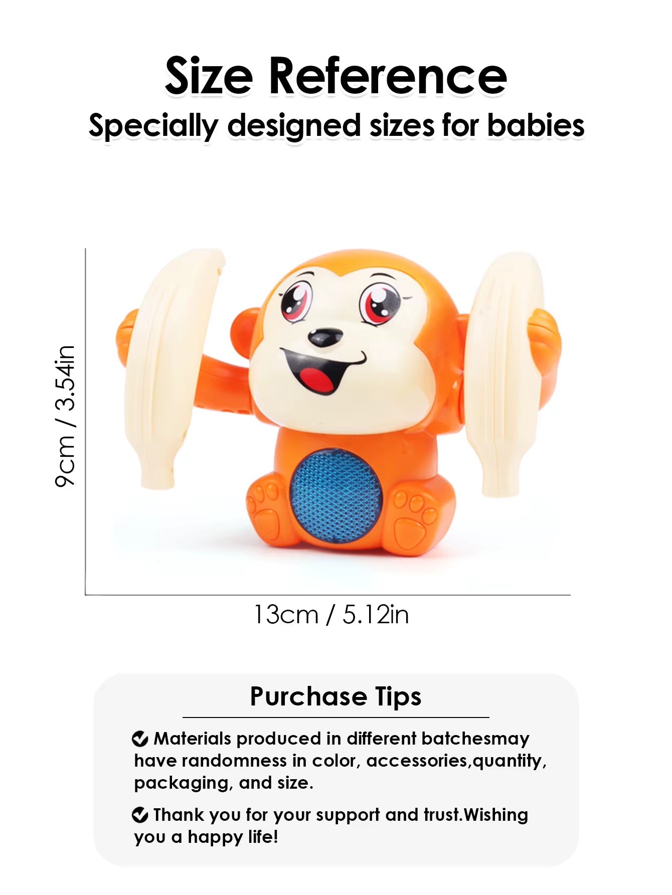 1 Baby Toy Electric Rolling Monkey Light Music Puzzle Sound Prompt Monkey Children'S Toy Gift Preschool Education Toy