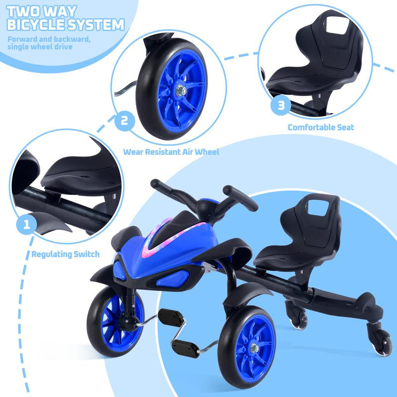 2-In-1 Kids Drift Bike - Crazy Drift Cart for Toddlers and 3-5 Years Old Kids