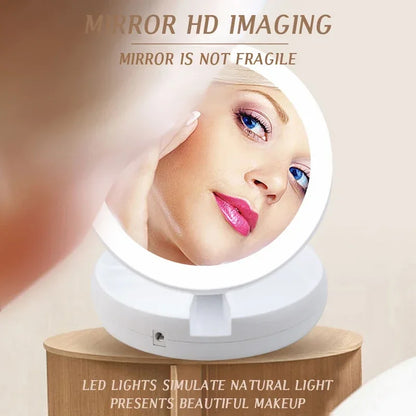 VivaGlow 10X Led Magnifying Mirror Makeup USB Charging or Battery with Light
