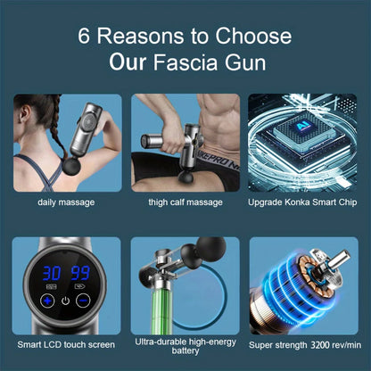 Portable Fascia Gun Vibration Massage Gun – Deep Tissue Muscle Massager for Neck, Back, Body Relaxation & Fitness Recovery
