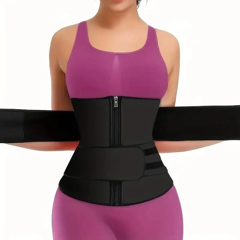 Waist Trainer Slimming Body Shaper Belt – Sweat Trimmer Fitness Cincher for Weight Loss, Fat Burning & Workout Support