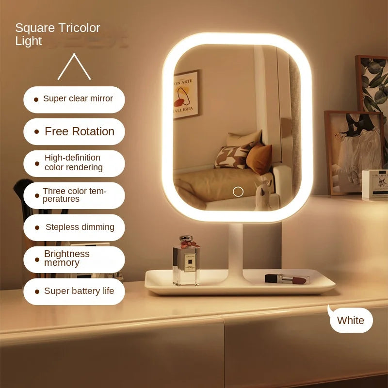 Smart LED Makeup Mirror with Brightness & Color Modes