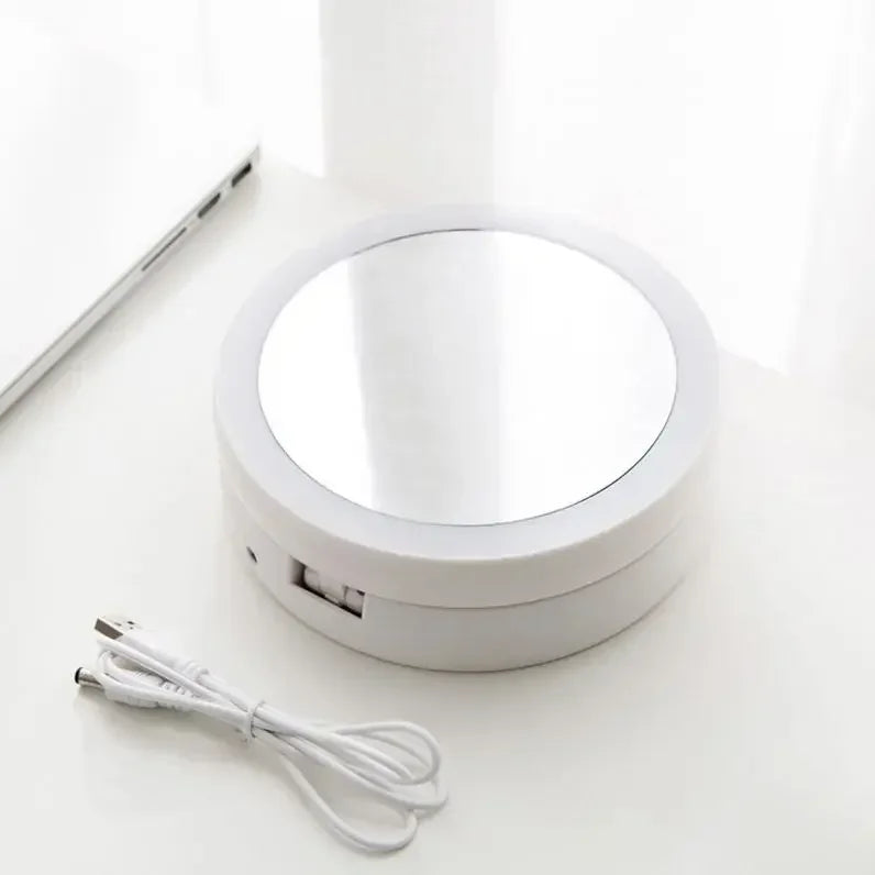 VivaGlow 10X Led Magnifying Mirror Makeup USB Charging or Battery with Light