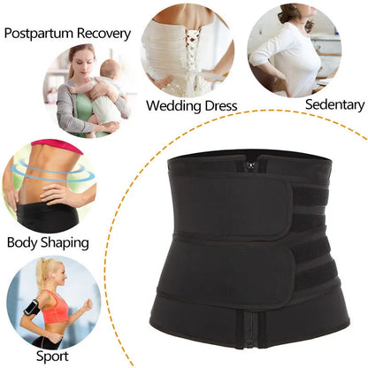 Waist Trainer Slimming Body Shaper Belt – Sweat Trimmer Fitness Cincher for Weight Loss, Fat Burning & Workout Support
