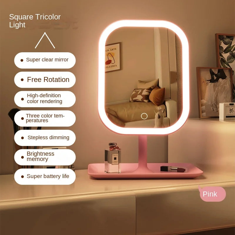 Smart LED Makeup Mirror with Brightness & Color Modes
