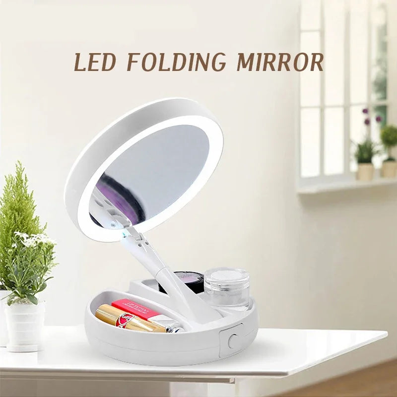 VivaGlow 10X Led Magnifying Mirror Makeup USB Charging or Battery with Light