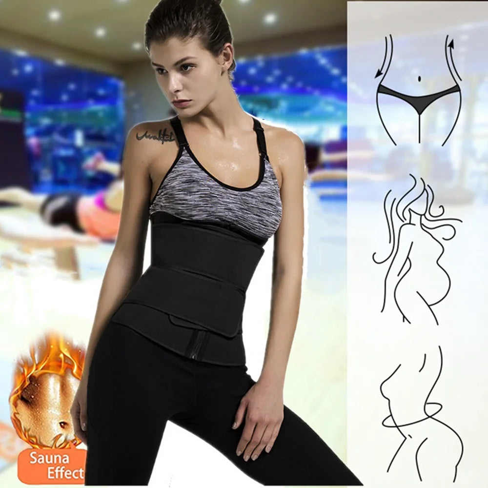Waist Trainer Slimming Body Shaper Belt – Sweat Trimmer Fitness Cincher for Weight Loss, Fat Burning & Workout Support