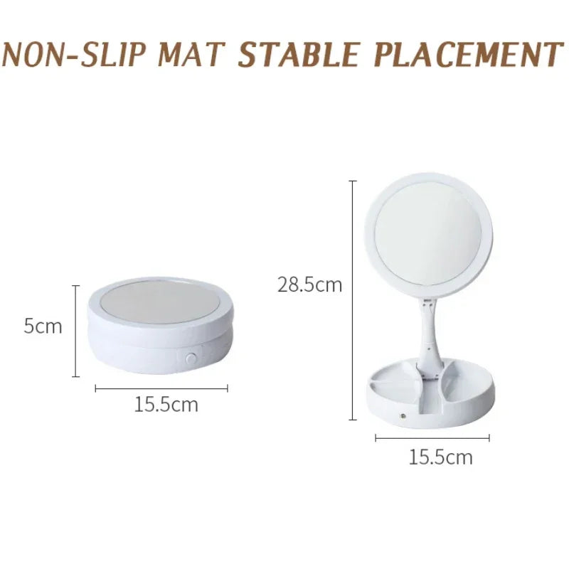 VivaGlow 10X Led Magnifying Mirror Makeup USB Charging or Battery with Light