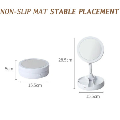 VivaGlow 10X Led Magnifying Mirror Makeup USB Charging or Battery with Light