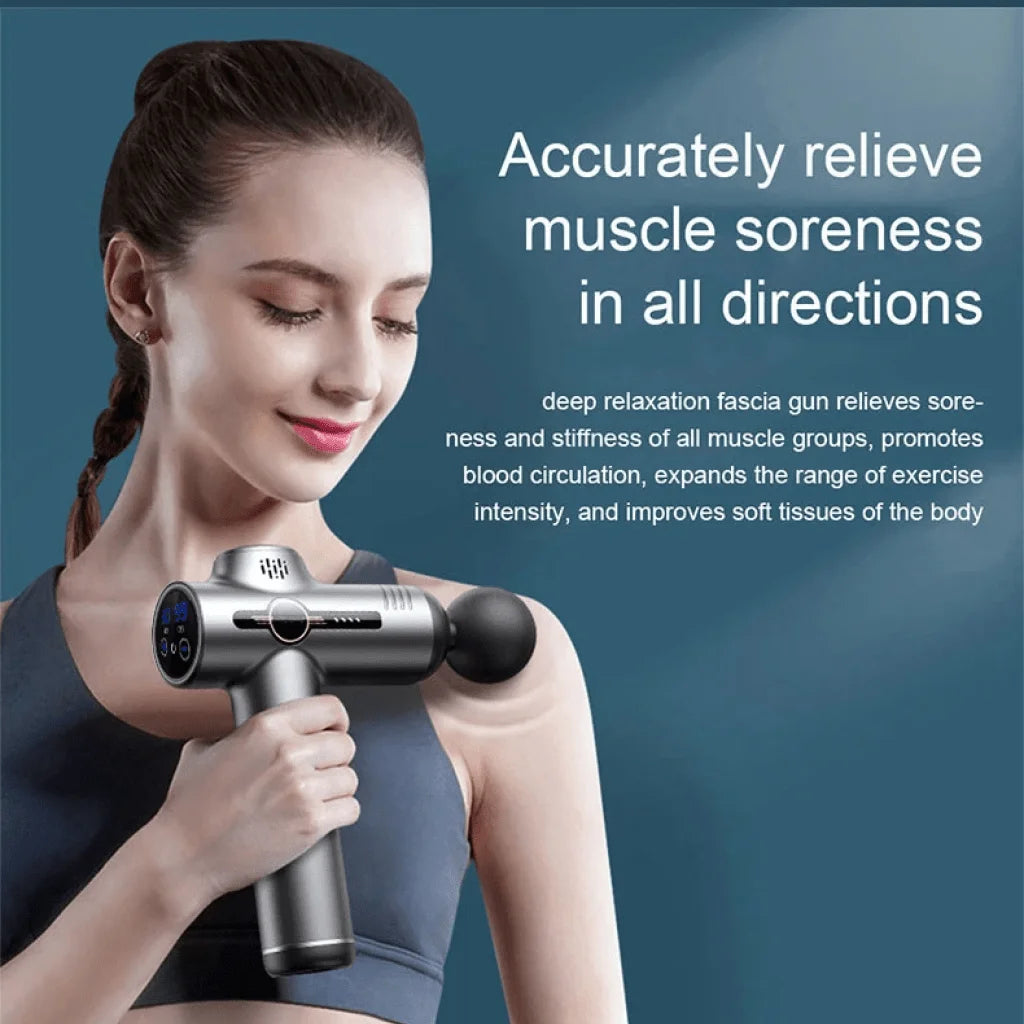 Portable Fascia Gun Vibration Massage Gun – Deep Tissue Muscle Massager for Neck, Back, Body Relaxation & Fitness Recovery