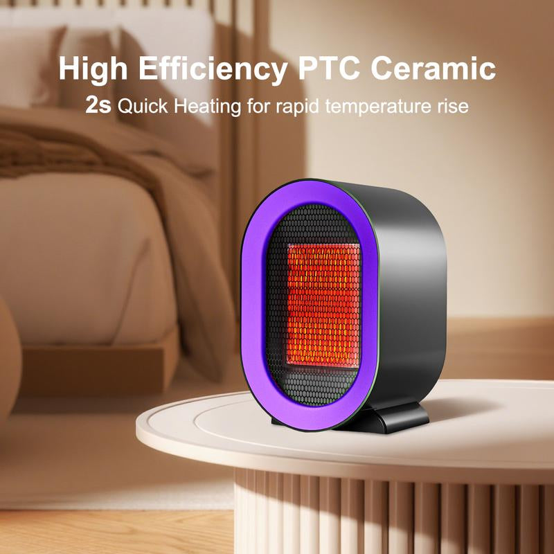 Portable Electric Heater Fan 2 Speed Energy Efficient Indoor Heater with Overheating and Tip over Safety for Office and Home Use