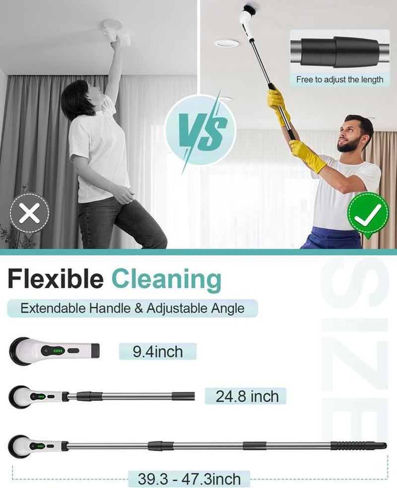 Electric Spin Scrubber for Cleaning Cordless Power Portable Rechargeable