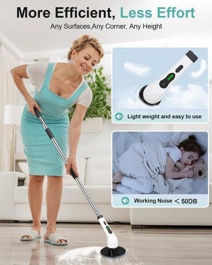 Electric Spin Scrubber for Cleaning Cordless Power Portable Rechargeable